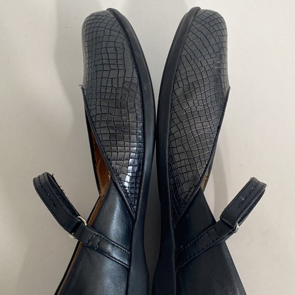 Dansko Nanette Black Leather Croc Print Mary Jane Flats Shoes Women's 39 US 8.5 - Picture 9 of 16